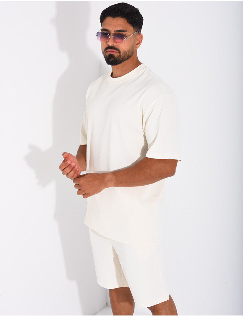 Ensemble texturé short et t-shirt