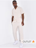 Ensemble uni pantalon et chemise manches courtes