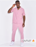 Ensemble uni pantalon et chemise manches courtes