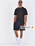 Ensemble uni short à couture contrastante et t-shirt