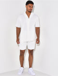 Ensemble short et chemise côtelé