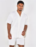 Ensemble short et chemise côtelé