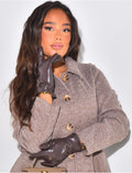 Gants en similicuir souple intérieur fourré