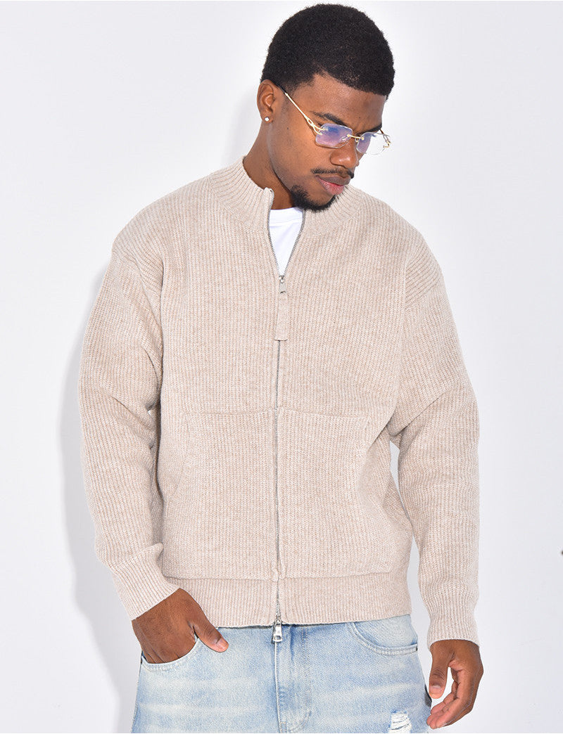 Gilet col rond en maille