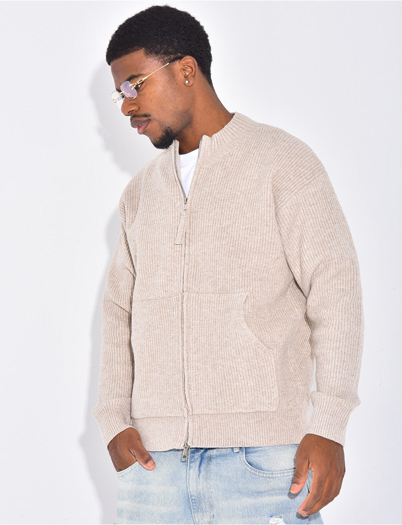 Gilet col rond en maille