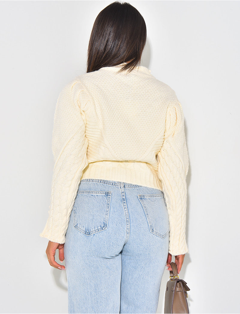 Gilet en laine tout doux effet tressé
