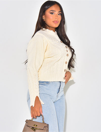 Gilet en laine tout doux effet tressé
