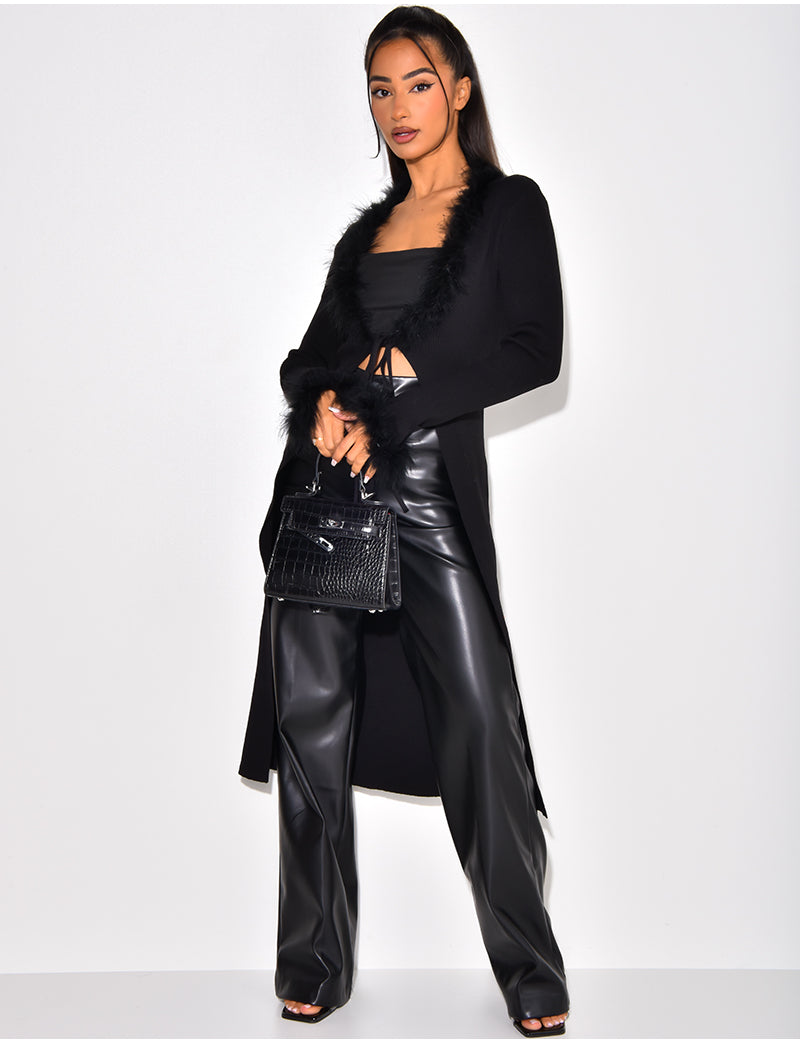 Gilet long à plume