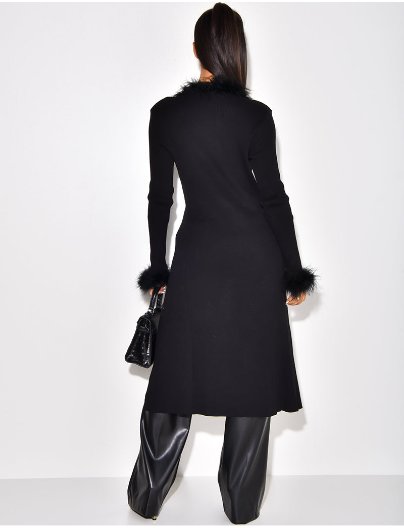 Gilet long à plume