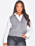 Gilet sans manche en laine tout doux