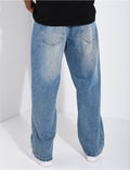 Jeans à couture contrastante