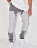 Jeans bi-color à empiècements