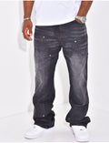 Jeans à empiecement contrastants
