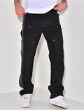 Jeans à empiècements bi-color