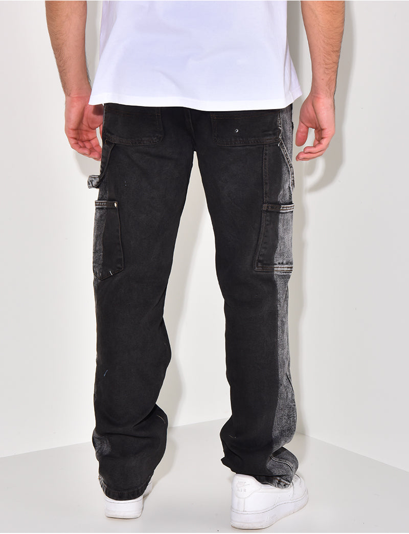 Jeans à empiècements bi-color