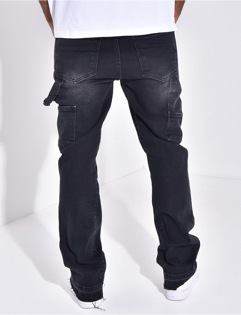 Jeans à empiècements contrastants