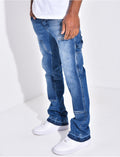 Jeans à empiècements contrastants