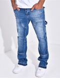 Jeans à empiècements contrastants