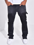 Jeans à empiècements contrastants