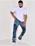 Jeans à empiècements et tâches de peinture