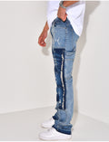 Jeans à empiècements et tâches de peinture