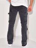 Jeans à empiècements et tâches de peinture