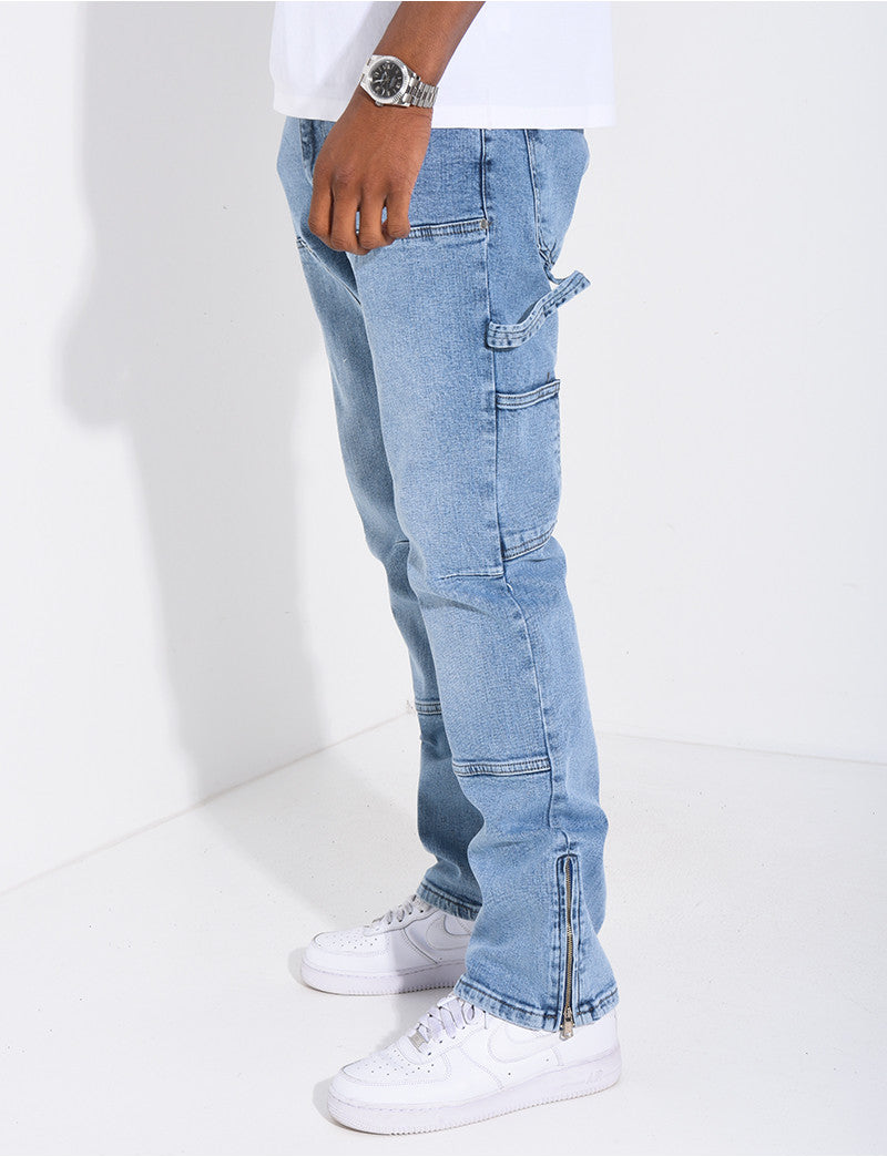 Jeans à fermeture éclaire aux chevilles
