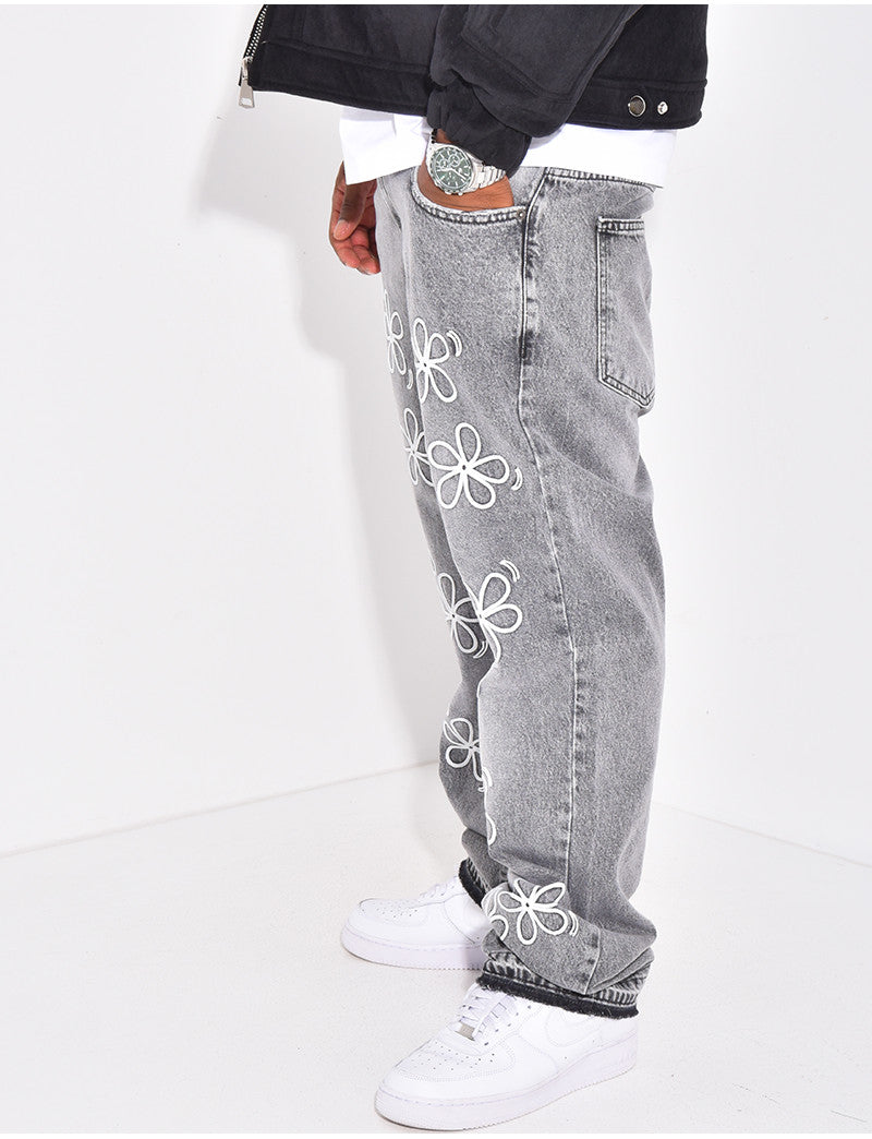 Jeans à fleurs