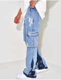 Jeans à tâches de peinture