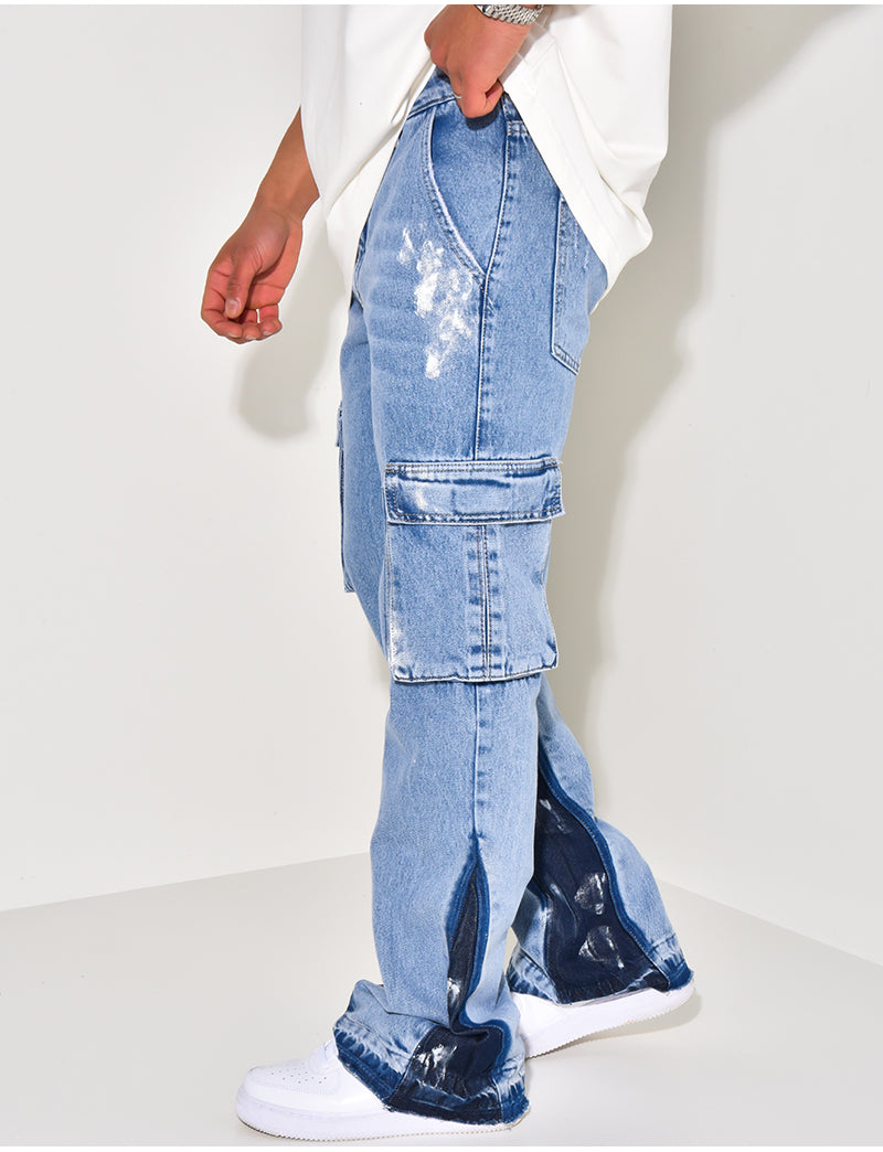 Jeans à tâches de peinture
