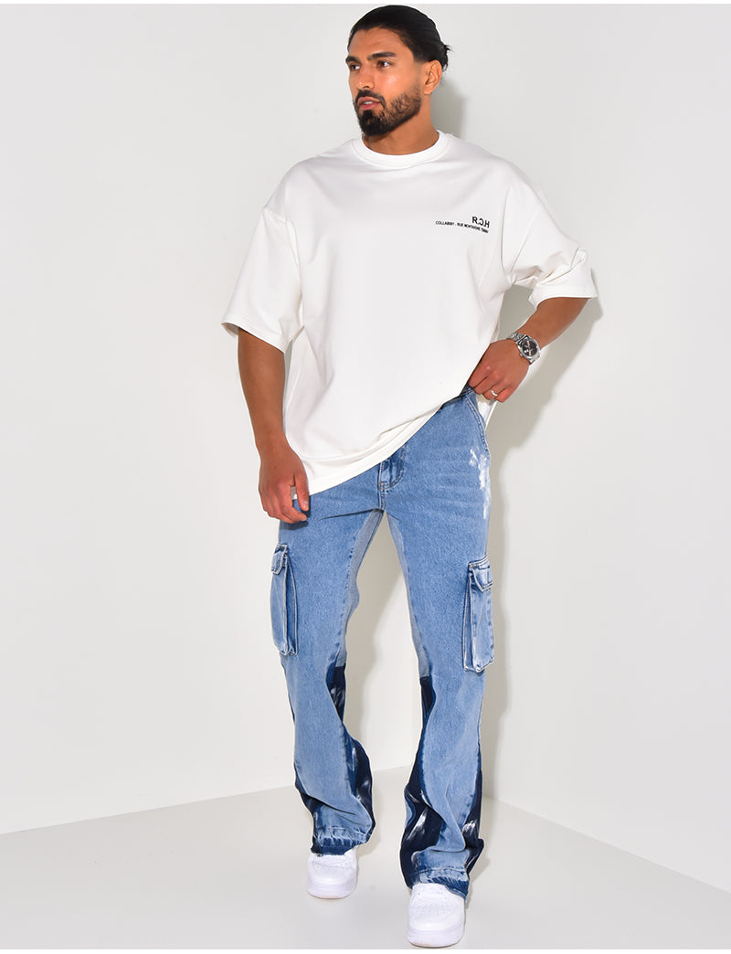 Jeans à tâches de peinture