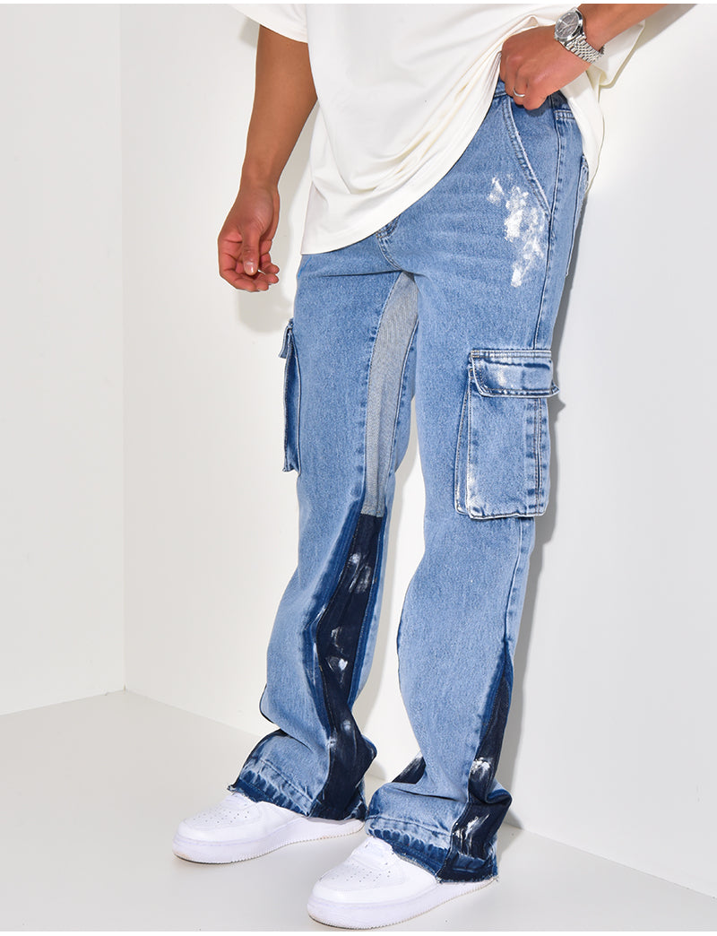 Jeans à tâches de peinture