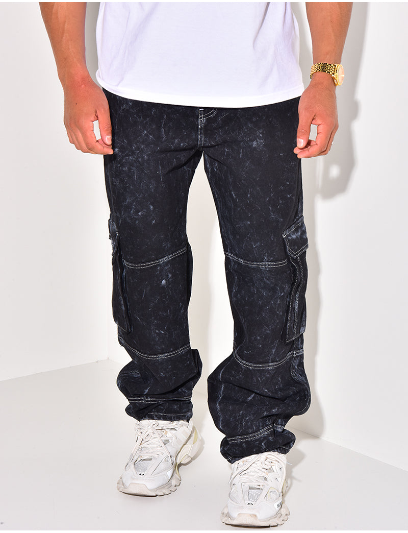 Jeans à poches effet tâché