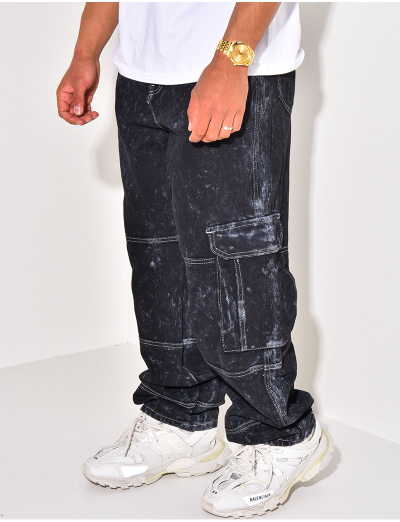 Jeans à poches effet tâché