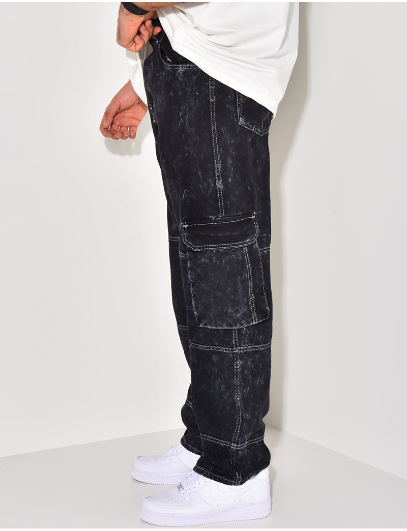 Jeans à poches effet tâché