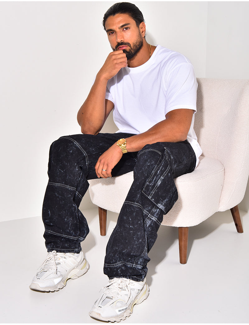 Jeans à poches effet tâché