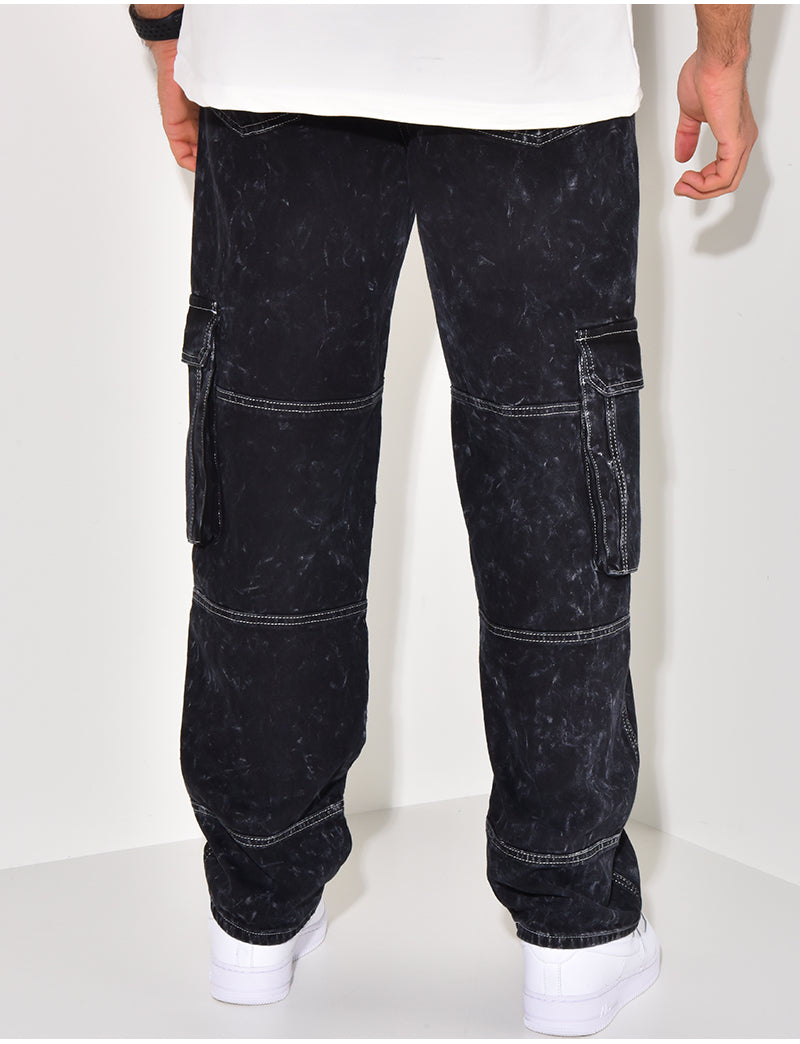 Jeans à poches effet tâché