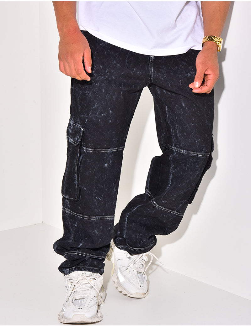 Jeans à poches effet tâché