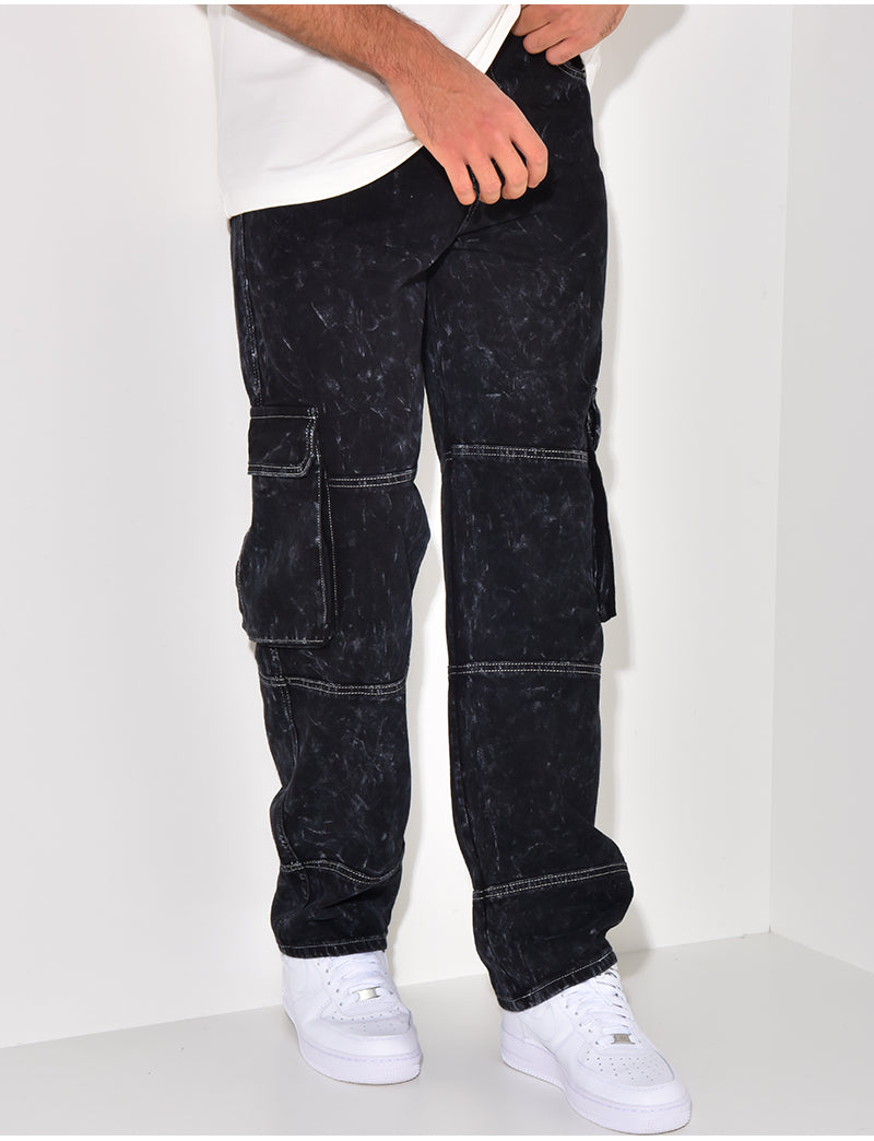 Jeans à poches effet tâché