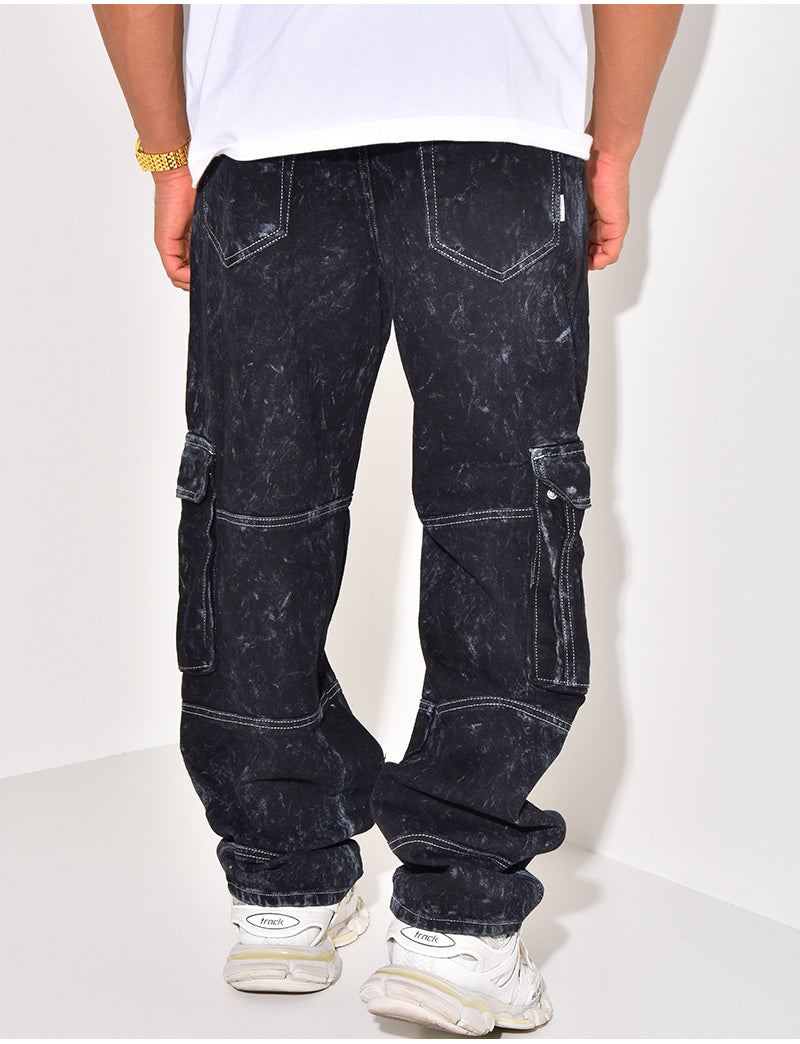Jeans à poches effet tâché