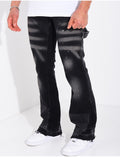 Jeans à tâches de peinture et lanière