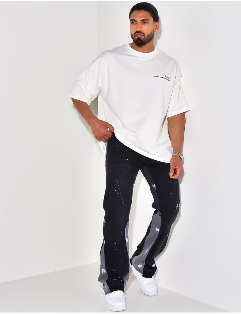 Jeans à tâches de peinture
