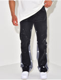 Jeans à tâches de peinture
