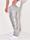 Jeans à tâches de peinture