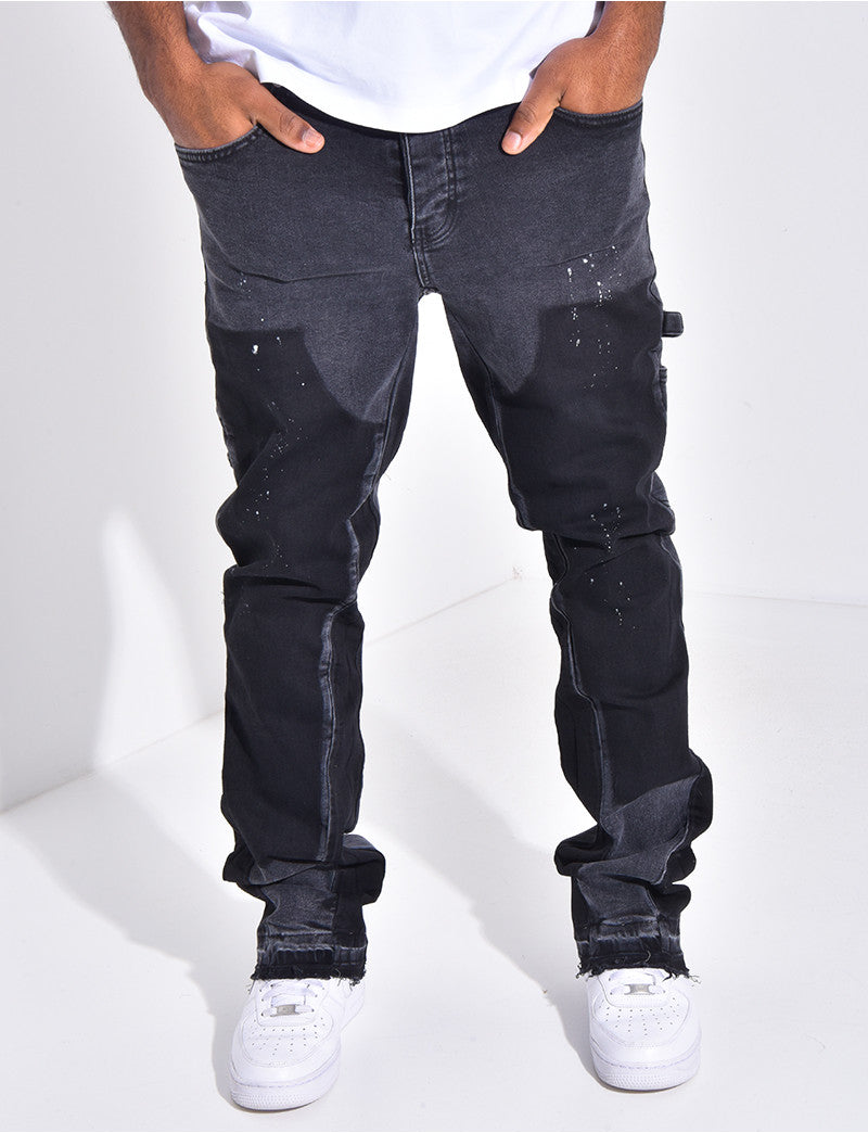 Jeans à tâches de peinture