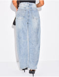 Jeans coupe ballon à taille mi haute