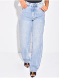 Jeans coupe ballon à taille mi haute