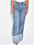 Jeans coupe large stretchy avec revers