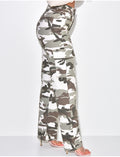 Jeans cargo coupe droite camouflage