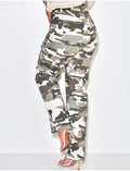 Jeans cargo coupe droite camouflage
